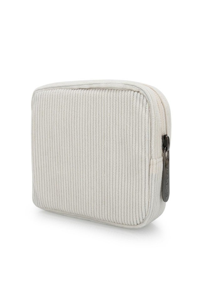 E-Tree 7 inch Canvas Zippered Small Bag, Mini Travel Makeup Carrying Case, Cosmetic Bag, Portable Electronics Accessories Organizer, Tiny Coin Purse Wallet, Little Pouch for Little Items, Corduroy, 6 - Image 1