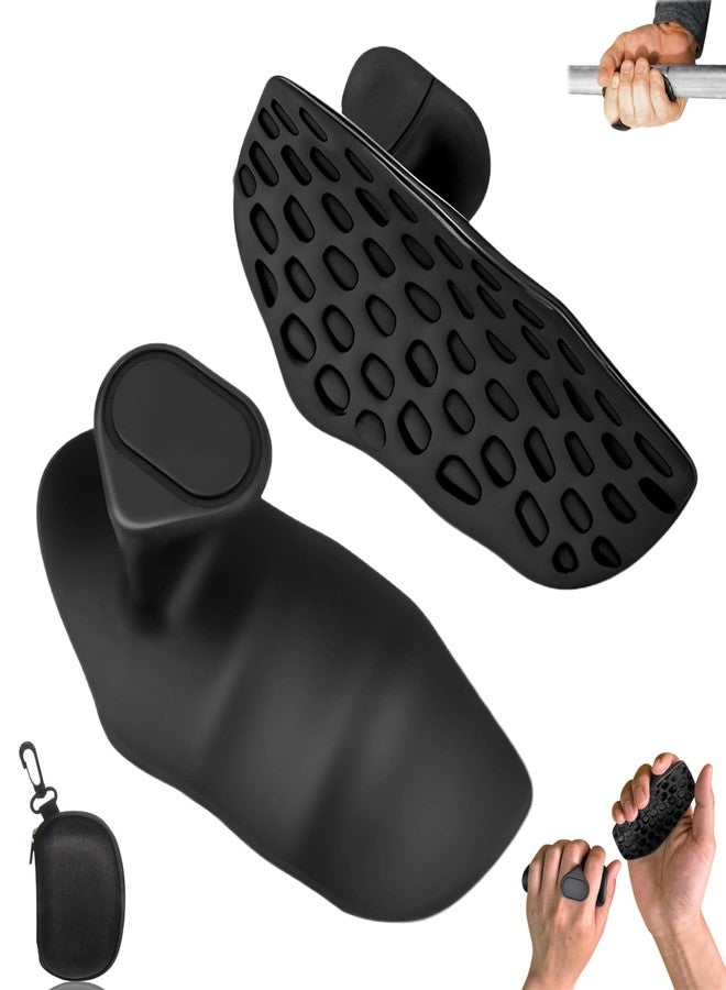 Pepisk Sports & Fitness Palm Protectors | Original Weightlifting Grips | Non-Slip Rubber Palm Protectors | Breathable Fit Design | Hard Pulling/Rowing/Gym Training | Fingerless Gym Gloves (Black) - Image 1