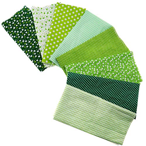 Create idea 8Pcs 50x50cm Green Field Patchwork Fat Quarters Quilting Quilting Prints Cotton Fabric Bundles Squares DIY Sewing Pastoral Style - Image 1