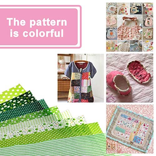 Create idea 8Pcs 50x50cm Green Field Patchwork Fat Quarters Quilting Quilting Prints Cotton Fabric Bundles Squares DIY Sewing Pastoral Style - Image 4