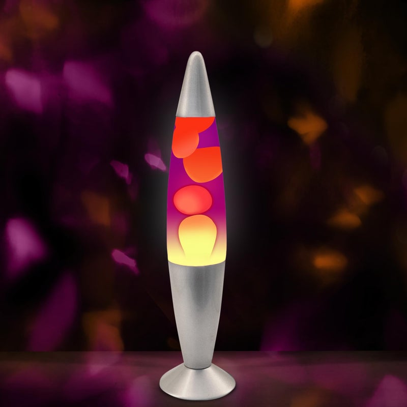 JAMBO 16" Beautiful Lamp- The Upgraded Motion Lamp- Purple with Yellow/Orange Wax, Relaxing Liquid Lamp, Night Light Nightlight, Home Decor Living Room Office Bedroom Lamp for Adults Teens Kids Magma - Image 5