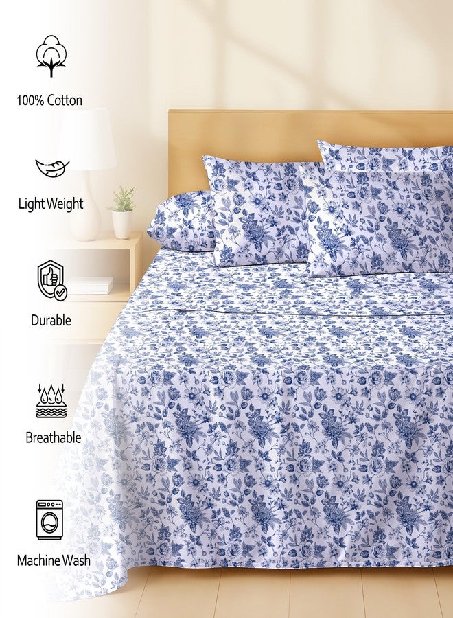 RUVANTI 6 Pcs Cotton Sheets - 100% Natural Cotton Soft, Lightweight & Breathable Crispy Percale Bed Sheets, Queen Sheet Set 16" Deep Pockets, Wild Flower - Image 2