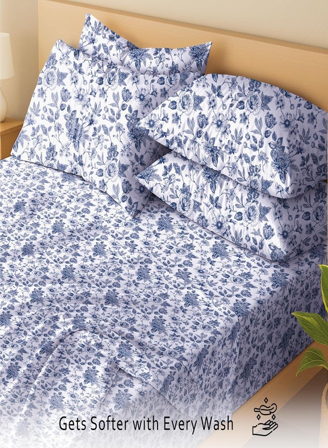 RUVANTI 6 Pcs Cotton Sheets - 100% Natural Cotton Soft, Lightweight & Breathable Crispy Percale Bed Sheets, Queen Sheet Set 16" Deep Pockets, Wild Flower - Image 3