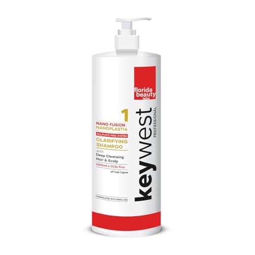 Keywest Professional Nanoplastia Sulfate Free Clarifying Shampoo - 1000ml | Suitable for All Hair Types | For Deep Cleansing Hair & Scalp - Image 1