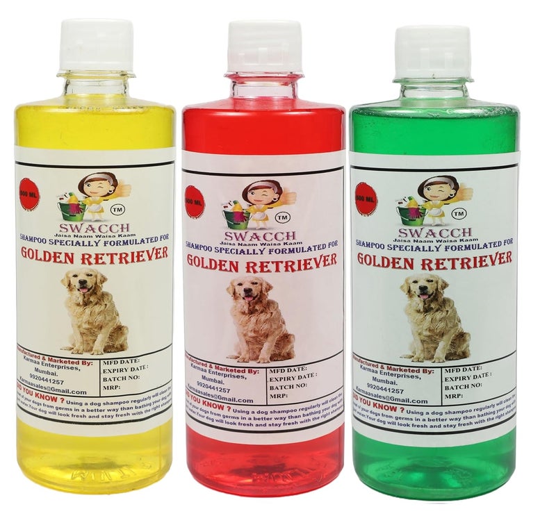 SWACCH Shampoo Specially FORMULATED for Golden Retriever 500ML Combo Pack of 3 Jasmine NEEM ALOVERA Lemon - Image 2