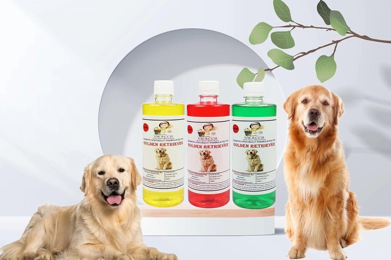 SWACCH Shampoo Specially FORMULATED for Golden Retriever 500ML Combo Pack of 3 Jasmine NEEM ALOVERA Lemon - Image 1