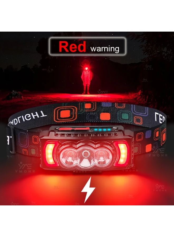 Black Emergency Red Warning Headlamp 7 Modes 180 Adjustable 18650 Battery for Outdoor Camping Running - Image 3