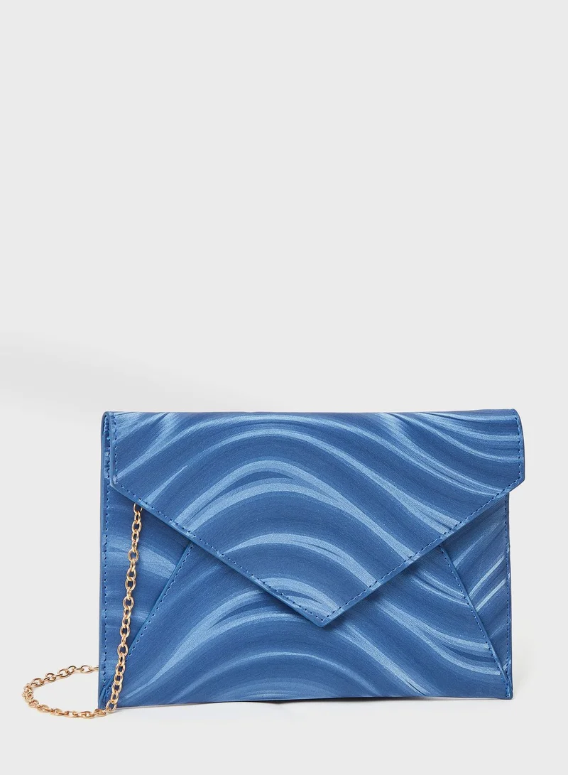 Styli Marble Print Envelope Style Clutch Bag