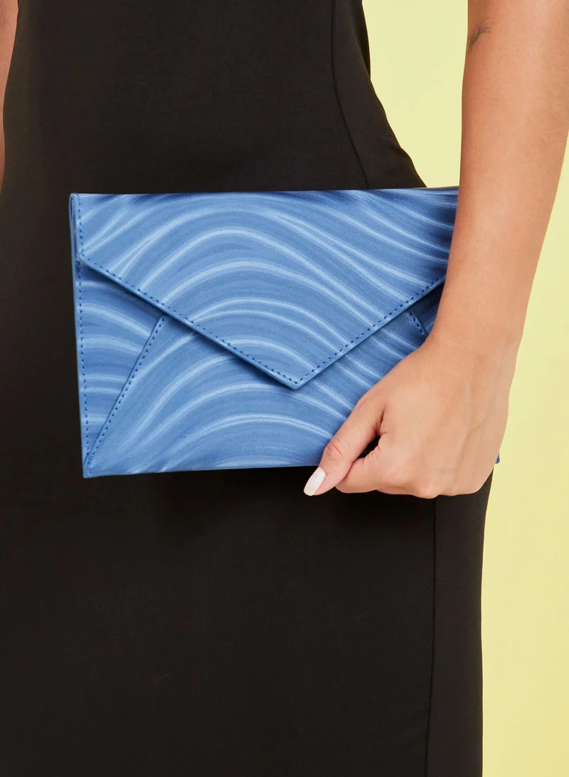 Styli Marble Print Envelope Style Clutch Bag