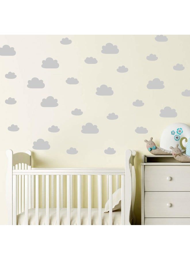 JURUOXIN 56 Pieces/Set Cloud Wall Decal Vinyl Sticker Nursery Kids Child Boys Girls Room Decor Nursery Baby Bedroom Decoration Home Stickers YMX03 (Grey) - Image 3