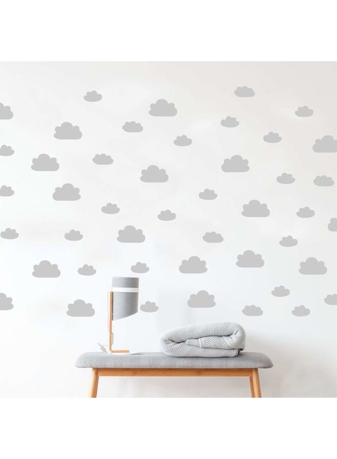 JURUOXIN 56 Pieces/Set Cloud Wall Decal Vinyl Sticker Nursery Kids Child Boys Girls Room Decor Nursery Baby Bedroom Decoration Home Stickers YMX03 (Grey) - Image 2