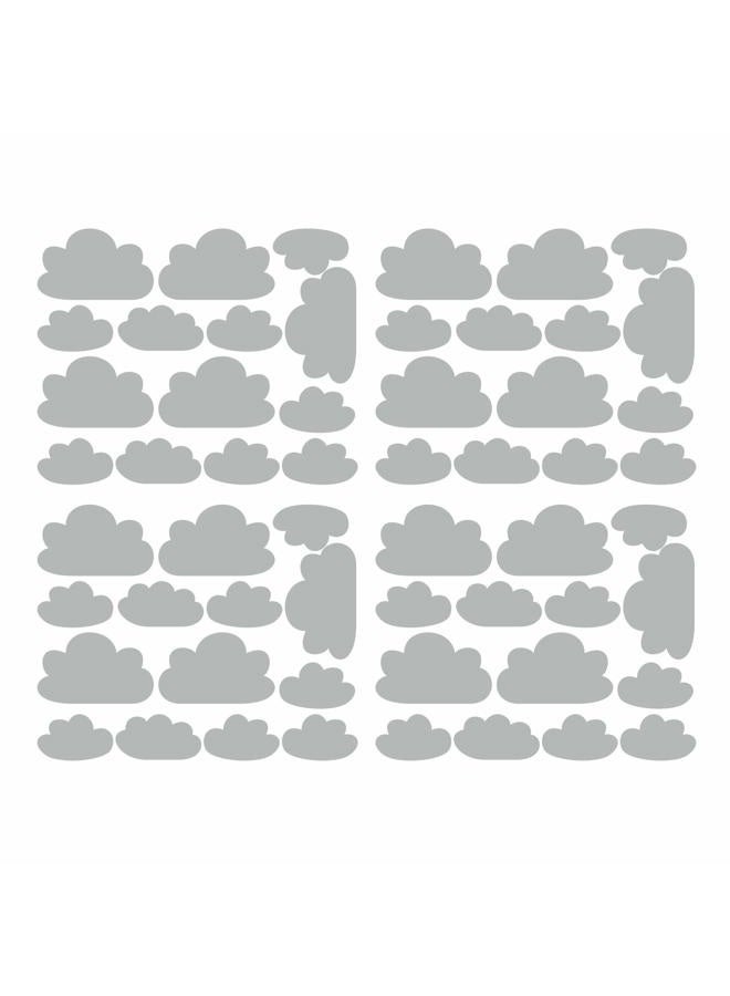 JURUOXIN 56 Pieces/Set Cloud Wall Decal Vinyl Sticker Nursery Kids Child Boys Girls Room Decor Nursery Baby Bedroom Decoration Home Stickers YMX03 (Grey) - Image 1