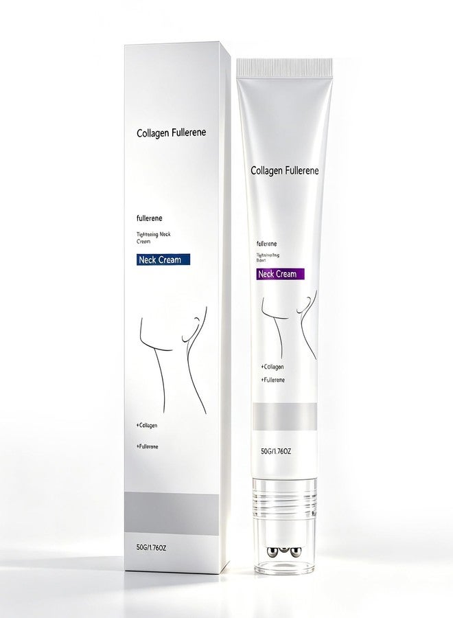 Omexry Collagen Fullerene Neck Cream - Firming & Hydrating Neck Massage Roller for Wrinkles Sagging Skin, Tighten and Lift Neck Cream with Peptides, Daily Neck Skincare (1PC - Image 1
