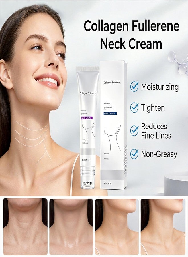 Omexry Collagen Fullerene Neck Cream - Firming & Hydrating Neck Massage Roller for Wrinkles Sagging Skin, Tighten and Lift Neck Cream with Peptides, Daily Neck Skincare (1PC - Image 3