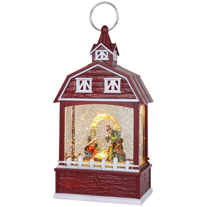 Christmas Music Snow Globe Lantern with 6 Hour Timer USB Powered Battery Operated Lighted Water Singing Snow Globe Holiday Women Children GiftNativity 5 x 31 x 111 Inches