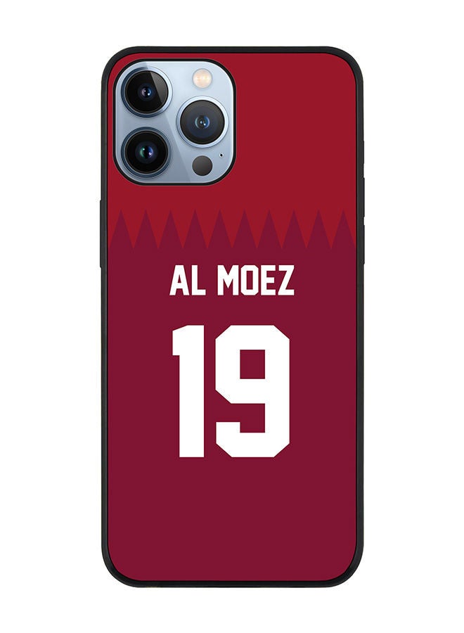 Stylizedd Rugged Black edge case for Apple iPhone 13 Pro Max Slim fit Soft Case Flexible Rubber Edges Anti Drop TPU Gel Thin Cover - Football Team - Qatar Player Name - Al Moez - Image 1