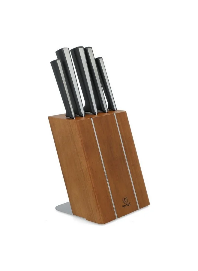 PARFAIT High Quality Kitchen Knife Set with Wooden Stand Multicolour 37 x 15 x 20.5 cm 432W65902