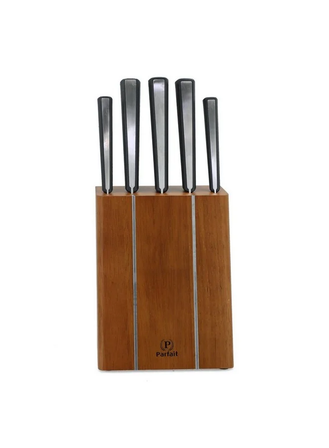 PARFAIT High Quality Kitchen Knife Set with Wooden Stand Multicolour 37 x 15 x 20.5 cm 432W65902