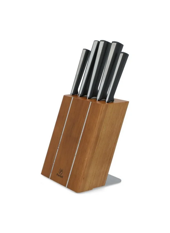 PARFAIT High Quality Kitchen Knife Set with Wooden Stand Multicolour 37 x 15 x 20.5 cm 432W65902