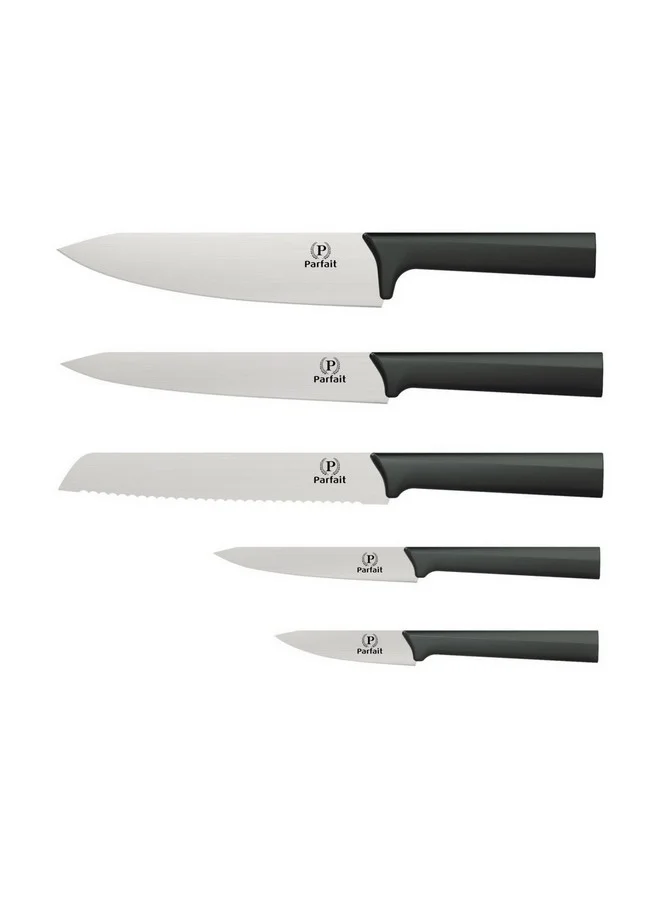 PARFAIT High Quality Kitchen Knife Set with Wooden Stand Multicolour 37 x 15 x 20.5 cm 432W65902