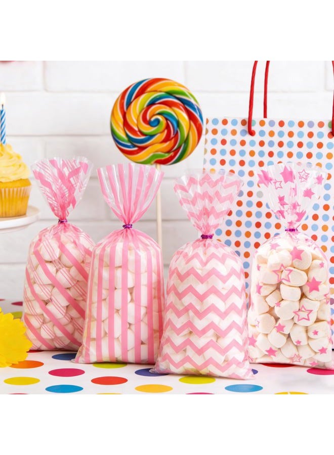 Lxzyu Valentine Cellophane Bags, 50 Pcs Valentines Treat Bags,Pink Goodie Bag Valentines Day Candy Bags, Plastic Valentines Bags Bulk, Valentine Snack Bag With Twist Ties Red Heart For Wedding Party Favor - Image 5