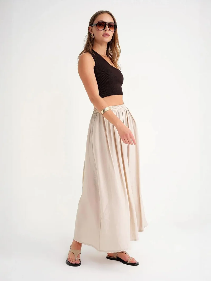 ميكسراي تنورة ماكسي بخصر مرتفع ورباط من ميكسراي