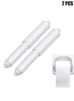 2 Packs Toilet Paper Holder Roller, Toilet Paper Spring Holder Replacement Rod, Toilet Paper Holder Insert, Black Toilet Paper Roll Holder, Flexible Replacement Holder for Bathroom(White)