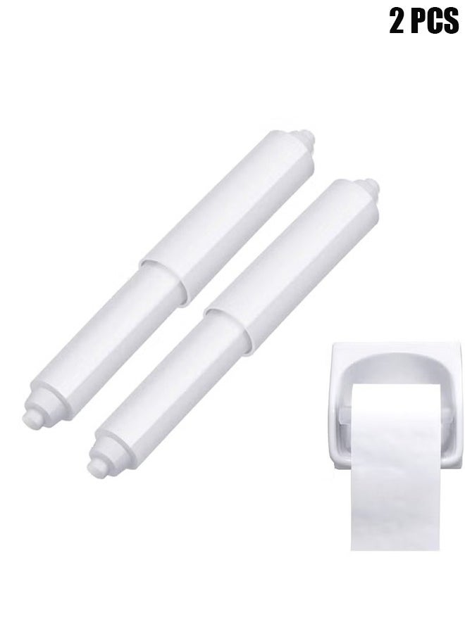HY - 2 Packs Toilet Paper Holder Roller, Toilet Paper Spring Holder Replacement Rod, Toilet Paper Holder Insert, Black Toilet Paper Roll Holder, Flexible Replacement Holder for Bathroom(White) - Image 1