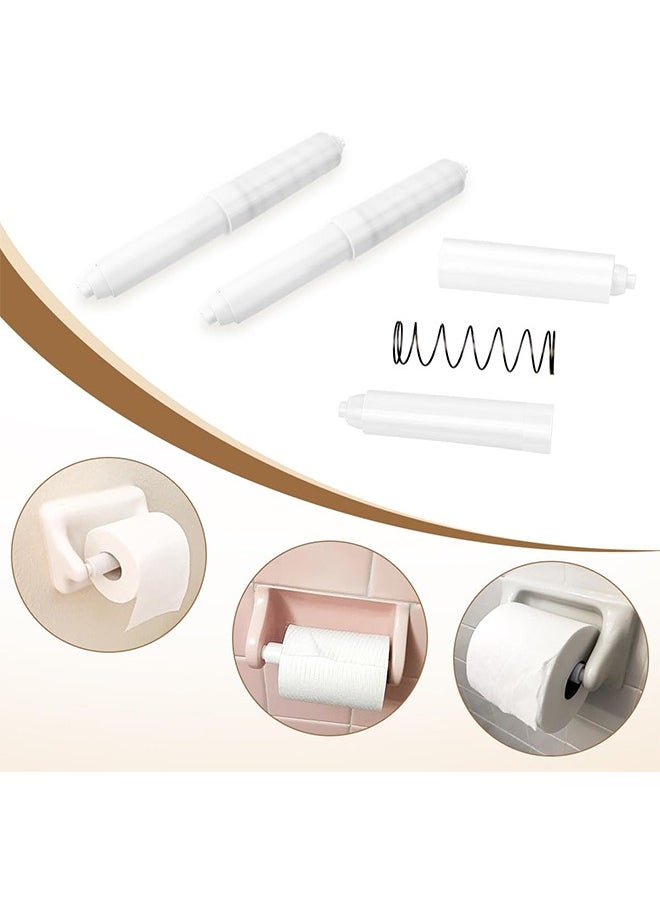 HY - 2 Packs Toilet Paper Holder Roller, Toilet Paper Spring Holder Replacement Rod, Toilet Paper Holder Insert, Black Toilet Paper Roll Holder, Flexible Replacement Holder for Bathroom(White) - Image 1