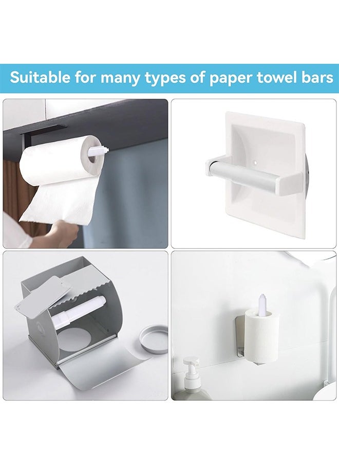 HY - 2 Packs Toilet Paper Holder Roller, Toilet Paper Spring Holder Replacement Rod, Toilet Paper Holder Insert, Black Toilet Paper Roll Holder, Flexible Replacement Holder for Bathroom(White) - Image 1