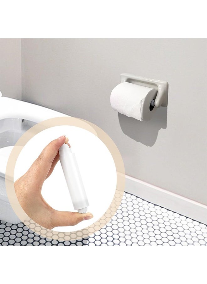 HY - 2 Packs Toilet Paper Holder Roller, Toilet Paper Spring Holder Replacement Rod, Toilet Paper Holder Insert, Black Toilet Paper Roll Holder, Flexible Replacement Holder for Bathroom(White) - Image 1