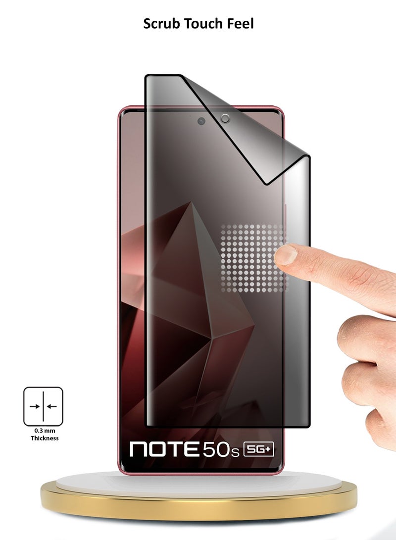 Wtech Infinix Note 50s 5G 2025 Premium Edge-Pro Matte Ceramic Privacy Full Glue Full Cover Matte Flexible Screen Protector (MSGPCP) - Clear/Black - Image 4