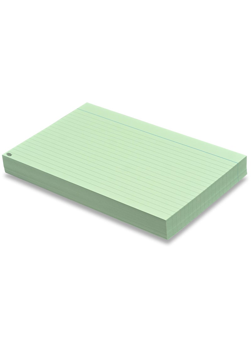 FIS® Ruled Record Cards or Index Cards, Size:8"x5" Inches (203x127mm), Two Sides Single Ruled, 180gsm, 100 Sheets Per Packet,Packet of 3 Pieces, Green Color-FSIC85-180GR-3 - Image 2