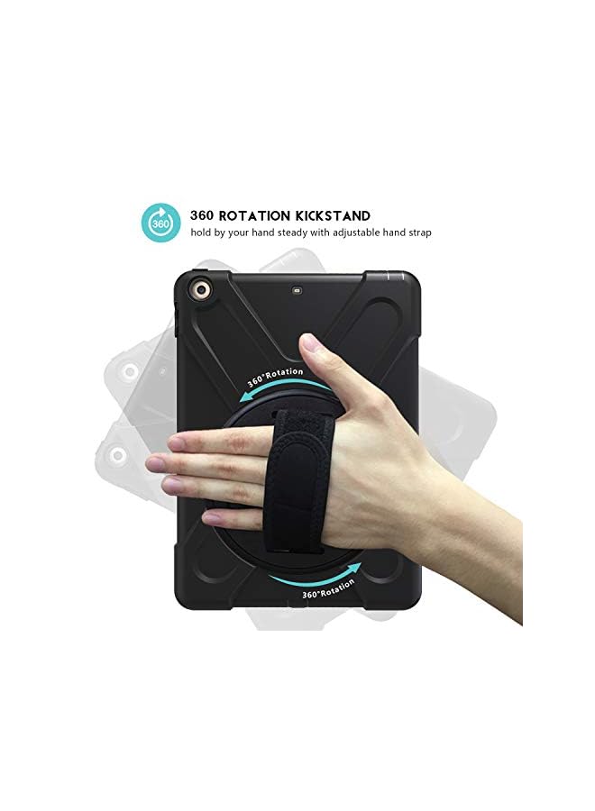 Procases Ipad 9.7 Case 2018/2017 (Old Model), Rugged Heavy Duty Shockproof 360 Degree Rotatable Kickstand Protective Cover Case For Apple Ipad 9.7 Inch 6Th / 5Th Gen -Black - Image 3
