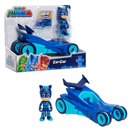 PJMASKS PJ Masks Catboy  CatCar Toy 2Piece Articulated Blue Action Figure and Vehicle Set for Fans Boys Kids Ages 3 and Up by Just Play - Image 1