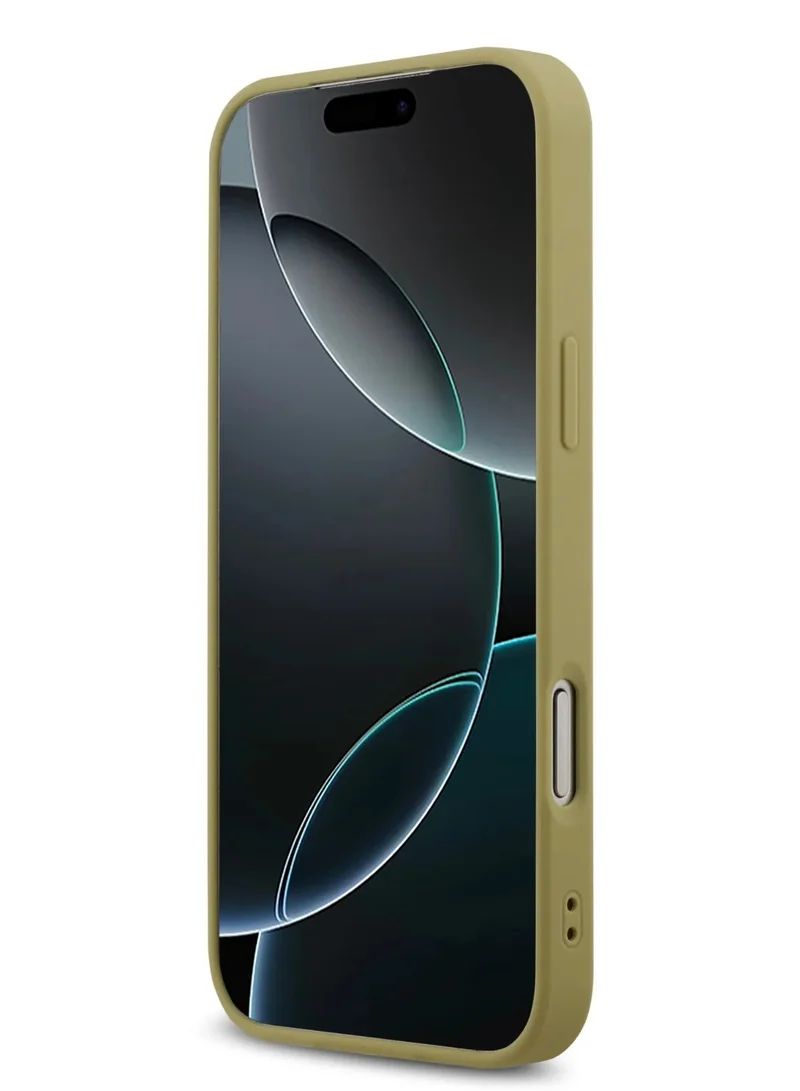 جس جراب iPhone 17 Pro / غطاء لامع من البولي يوريثان مع شعار 4G معدني كبير - ذهبي