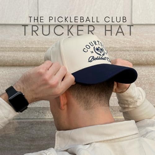 CITRUSY Vintage Sport Trucker Hat | Men & Women | Trendy Pickleball Golf Hats Men | American Country Western Cute Cowgirl Caps | Retro Baseball Cotton | Snapback (Pickleball Club | Navy) - Image 4