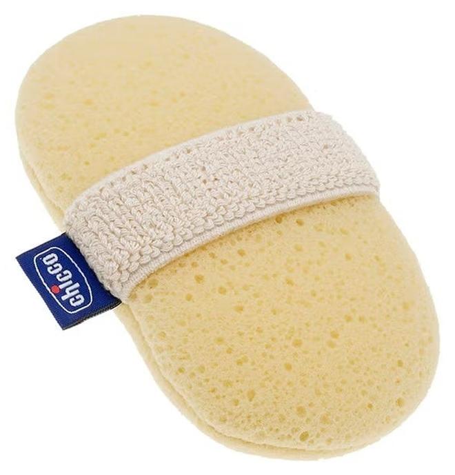 Chicco Gentle Baby Bath Sponge Glove with Convenient Hand Strap for Safe and Easy Washing (0M+) - Image 1