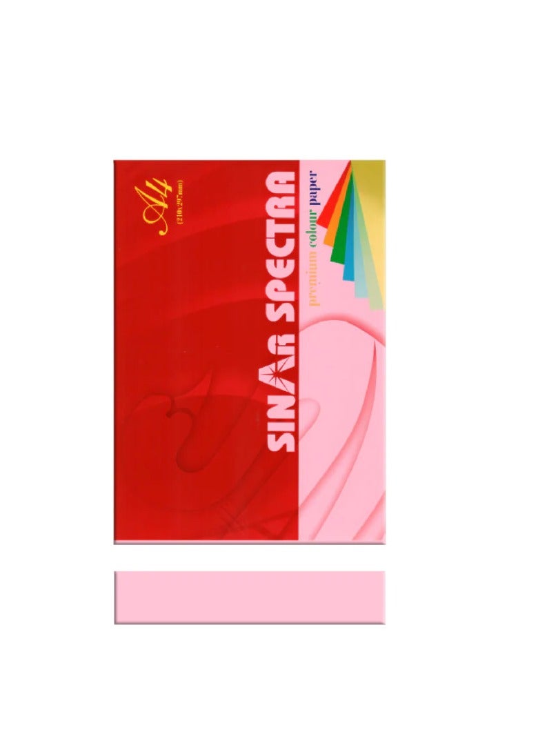 SINAR SPECTRA 100-Sheets A4 297 x 210 mm 80gsm Paper Pink Color - Image 1
