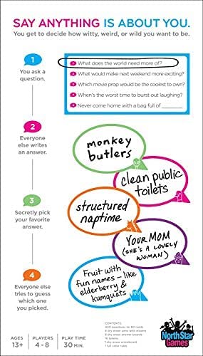 North Star Games Say Anything: 10th Anniversary–A Board Game by North Star Games 4-8 Players–Board Games for Family 30 Mins of Gameplay–Games for Family Game Night–for Kids and Adults Ages 13+ - English Version - Image 4