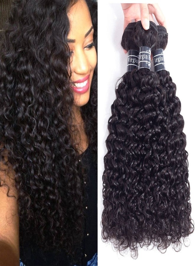Amella Hair 100% Unprocessed Virgin Brazilian Curly Hair Weave 3 Bundles 16 18 20inch 285g 8A Grade Brazilian Virgin Human Weave Natural Black Color Can be Dyed and Bleached - Image 1