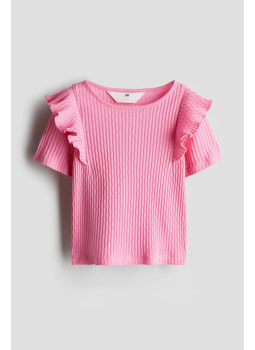 اتش اند ام Flounce-Trimmed Cotton Top