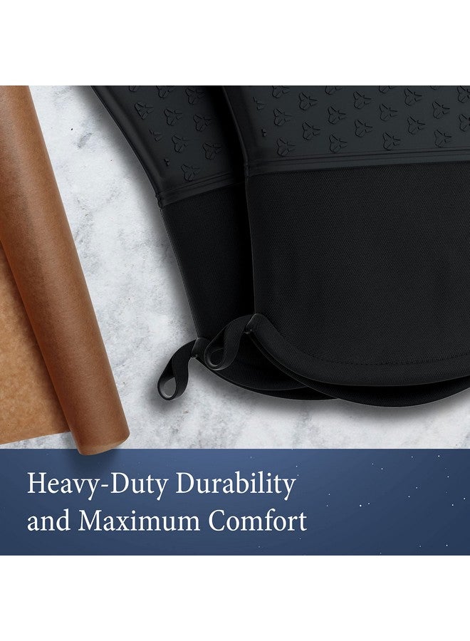 Cosy House Collection Cosy House Collection 4-Piece Oven Mitt & Pot Holder Set - 500°F Heat Resistant Trivet Cooking Gloves - Flexible, Durable & Comfortable Long-Lasting Silicone - Cooking, Baking & Grilling (Black)  - Image 2