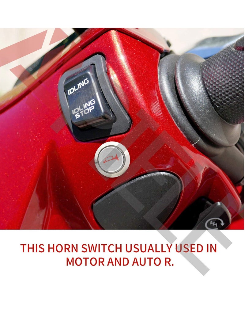 KASTWAVE - 19mm 12V Momentary Speaker Horn Push Button Toggle Switch 3/4" Mounting Hole 1NO 1NC SPDT with Pre-Wiring Socket for Car Auto Motor Aluminium Alloy, Push Button Latching Switch (Blue/Black Shell) - Image 1