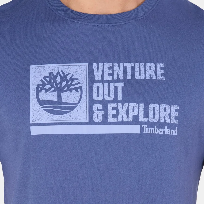 Timberland Blue Men's Logo T-Shirt for Men | Best Price UAE