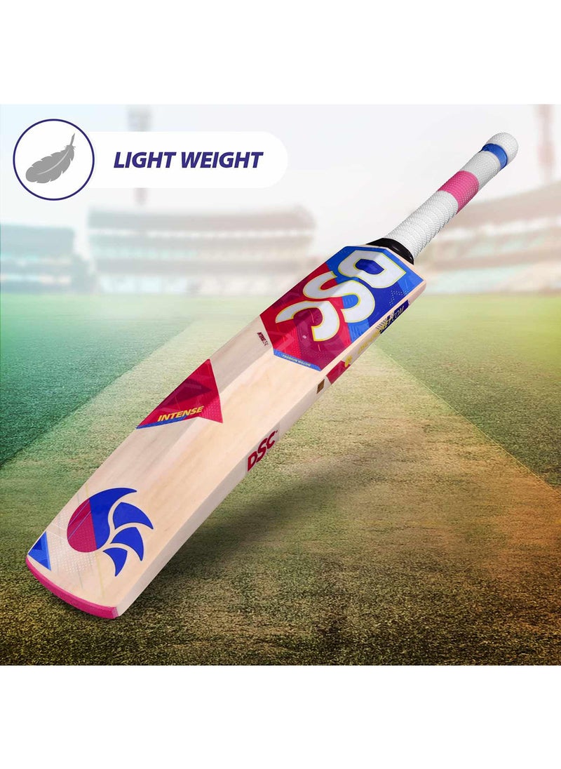 DSC - Intense Zeal Kashmir Willow Cricket Bat for Leather Ball |Size- Harrow | Light Weight | Ready to Play| Free Cover| - Image 1