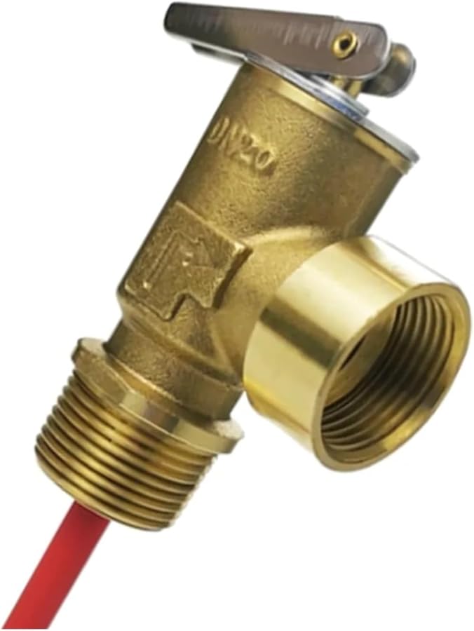 صمام كرة نحاسي 3/4 بوصة صمام أمان تخفيف الضغط التلقائي لسخان الماء الساخن درجة الحرارة والضغط - Image 3