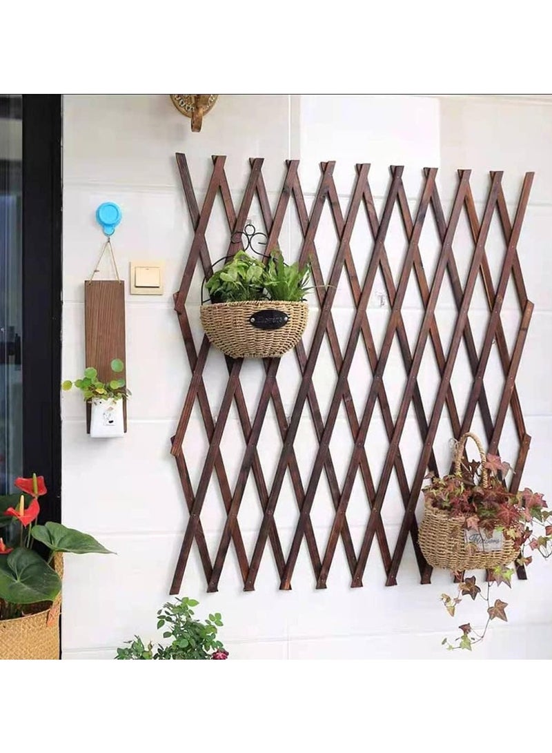 HOME TASTE Extendable Wooden Garden Fence Wooden Picket Fence Trellis Plant Vine Climbing Frame Fence Trellis Fence Support For Climbing Vines Flowers Decoration Wooden Fence (105Cm Fence) - Image 1