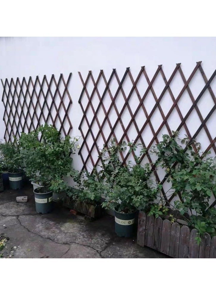 HOME TASTE Extendable Wooden Garden Fence Wooden Picket Fence Trellis Plant Vine Climbing Frame Fence Trellis Fence Support For Climbing Vines Flowers Decoration Wooden Fence (105Cm Fence) - Image 4