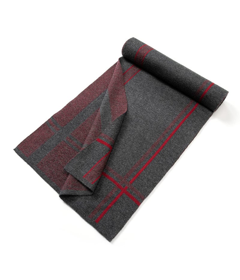 Villand Luxurious Mens Striped Merino Wool Scarf - Gift Box Wrapped Winter Soft Warm Thick Knitted Neckwear for Men (Dark Gray) - Image 2